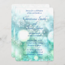 Elegant Blue Green Sparkling Snowflake Watercolor