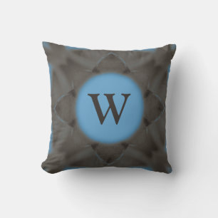 Elegant Blue Grey monogram Cushion