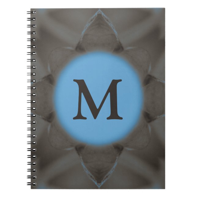 Elegant Blue Grey monogram Notebook (Front)