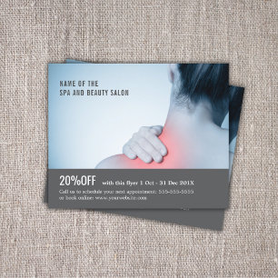 Elegant Blue Grey Photo Massage Therapist Flyer