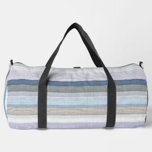 Elegant Blue Grey Vertical Stripes Pattern Duffle Bag