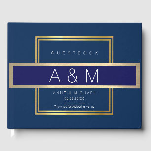elegant blue guest messages guest book