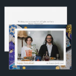 Elegant Blue Happy Hanukkah Family 1 Photo Holiday Card<br><div class="desc">light and love| Elegant Blue Happy Hanukkah Family 1 Photo</div>
