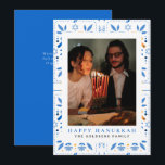 Elegant Blue Happy Hanukkah Family 1 Photo Holiday Card<br><div class="desc">light and love| Elegant Blue Happy Hanukkah Family 1 Photo</div>