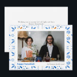 Elegant Blue Happy Hanukkah Family 1 Photo Holiday Card<br><div class="desc">light and love| Elegant Blue Happy Hanukkah Family 1 Photo</div>