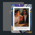 Elegant Blue Happy Hanukkah Family 1 Photo Holiday Card<br><div class="desc">light and love| Elegant Blue Happy Hanukkah Family 1 Photo</div>