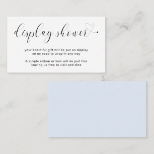 Elegant Blue Heart Boy Display Shower Baby Shower Enclosure Card