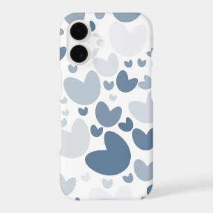Elegant Blue Hearts Aesthetic Custom iPhone Case