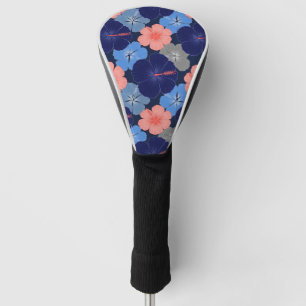 Elegant Blue Hibiscus Floral Pattern (11) Golf Head Cover