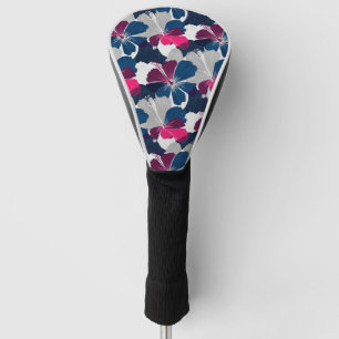 Elegant Blue Hibiscus Floral Pattern (14) Golf Head Cover