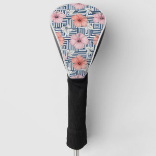 Elegant Blue Hibiscus Floral Pattern (6) Golf Head Cover