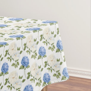 Elegant Blue Hydragea Flowers Pattern  Tablecloth