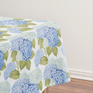 Elegant Blue Hydragea Flowers Pattern  Tablecloth