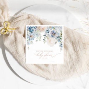 Elegant Blue Hydrangea Baby Shower Napkins