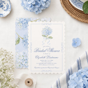 Elegant Blue Hydrangea Bridal Shower Invitation