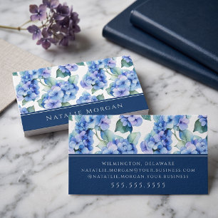 Elegant Blue Hydrangea Business Card
