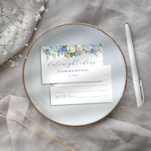 Elegant Blue Hydrangea Date Night Ideas Game Enclosure Card