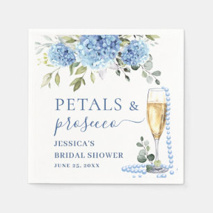 Elegant Blue Hydrangea Eucalyptus Bridal Shower Napkin