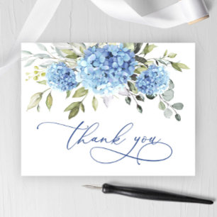 Elegant Blue Hydrangea Eucalyptus Flower Thank You Postcard
