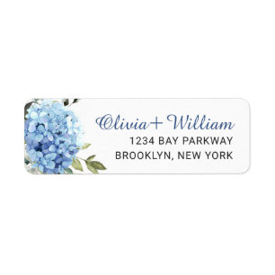 Elegant Blue Hydrangea Eucalyptus Return Address Return Address Label