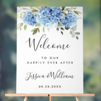 Elegant Blue Hydrangea Eucalyptus WEDDING Welcome