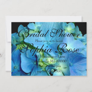 Elegant Blue Hydrangea floral bridal shower  Invitation