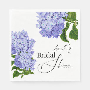Elegant Blue Hydrangea Floral Bridal Shower Napkin