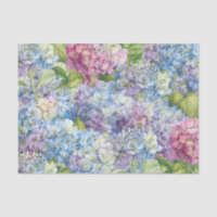 Elegant Blue Hydrangea Floral Pattern Decoupage