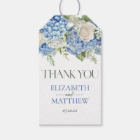 Elegant Blue Hydrangea Floral Wedding Thank You