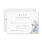 Elegant Blue Hydrangea Greenery Wedding RSVP Card
