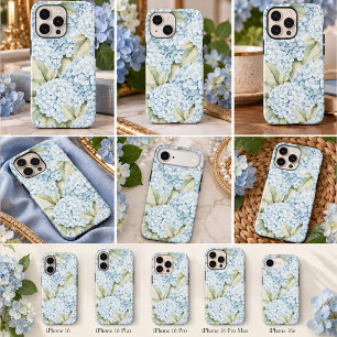 Elegant Blue Hydrangea Watercolor  iPhone 16 Case