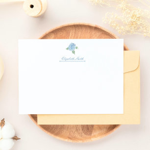 Elegant Blue Hydrangea Watercolor Personalised Card