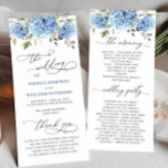 Elegant Blue Hydrangea Wedding Ceremony Program<br><div class="desc">Elegant Watercolor Eucalyptus Wedding Ceremony Program. Use the template fields to add your ceremony and bridal party information,  and then click "Customise It" to reposition elements if needed. Need help? Contact me via the "Ask this Designer" link on this page.</div>