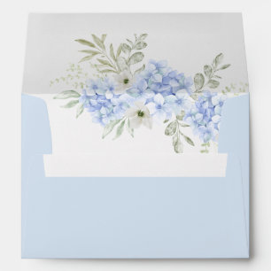 Elegant Blue Hydrangea Wedding Invitation Envelope