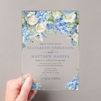 Elegant Blue Hydrangea White Roses Floral Wedding