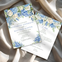 Elegant Blue Hydrangea White Roses Floral Wedding