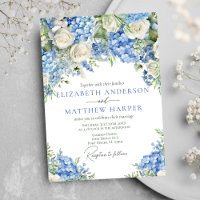 Elegant Blue Hydrangea White Roses Floral Wedding