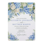 Elegant Blue Hydrangea White Roses Floral Wedding