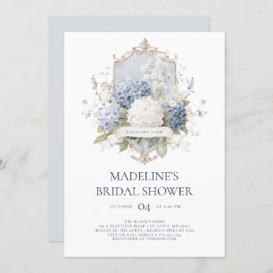 Elegant Blue Hydrangeas Bridal Shower Invitation