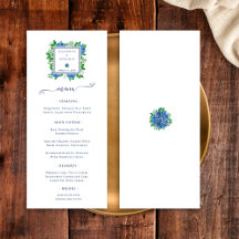 Elegant Blue Hydrangeas Watercolor Wedding