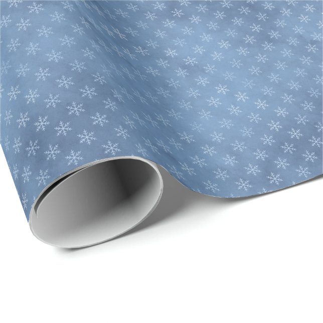 Elegant Blue Ice Snowflake | Christmas Holiday Wrapping Paper (Roll Corner)