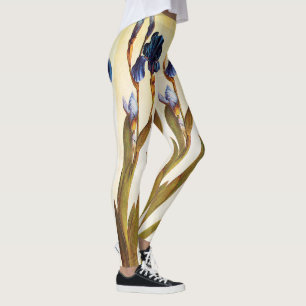 ELEGANT BLUE IRIS FLOWERS LEGGINGS
