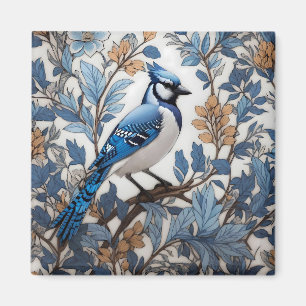 Elegant Blue Jay William Morris Inspired Magnet