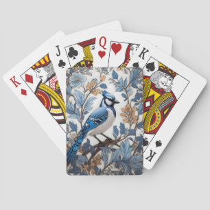 Elegant Blue Jay William Morris Inspired Playing Cards