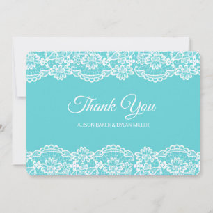 Elegant Blue Lace Thank You Card