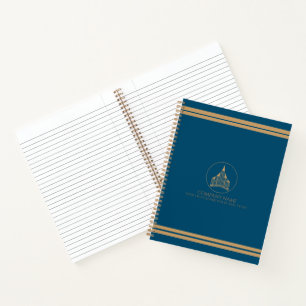 Elegant Blue, Light Brown Chic Real Estate Agent Notebook