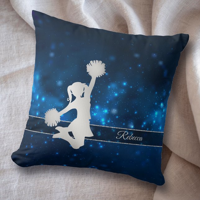 Elegant Blue Lights Silver Cheer Leader Cushion (Creator Uploaded)