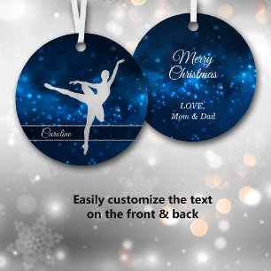 Elegant Blue Lights Silver Dancer Metal Tree Decoration