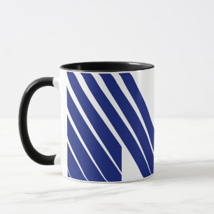 Elegant Blue Line Letter M Mug