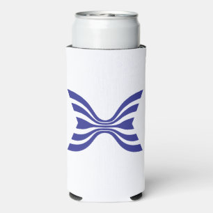 Elegant Blue Line Letter X Monogram Seltzer Can Cooler